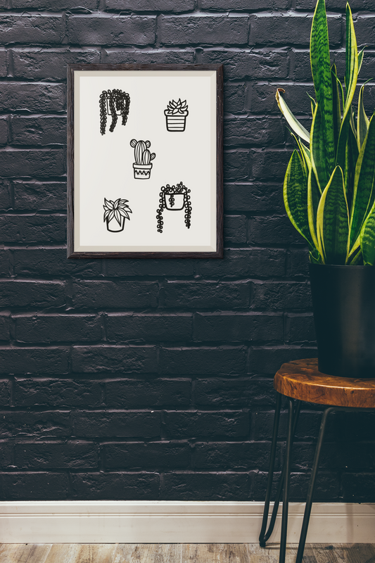 5 Plants Plant Obsessed Humorous Home Wall Decor Print-1