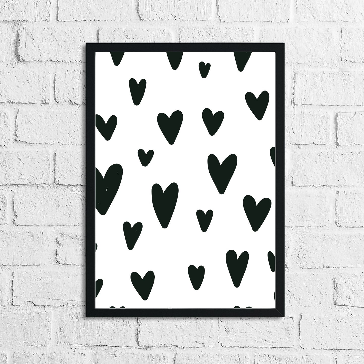 Scandinavian Heart Pattern Children's Nursery Bedroom Wall Decor Print-0
