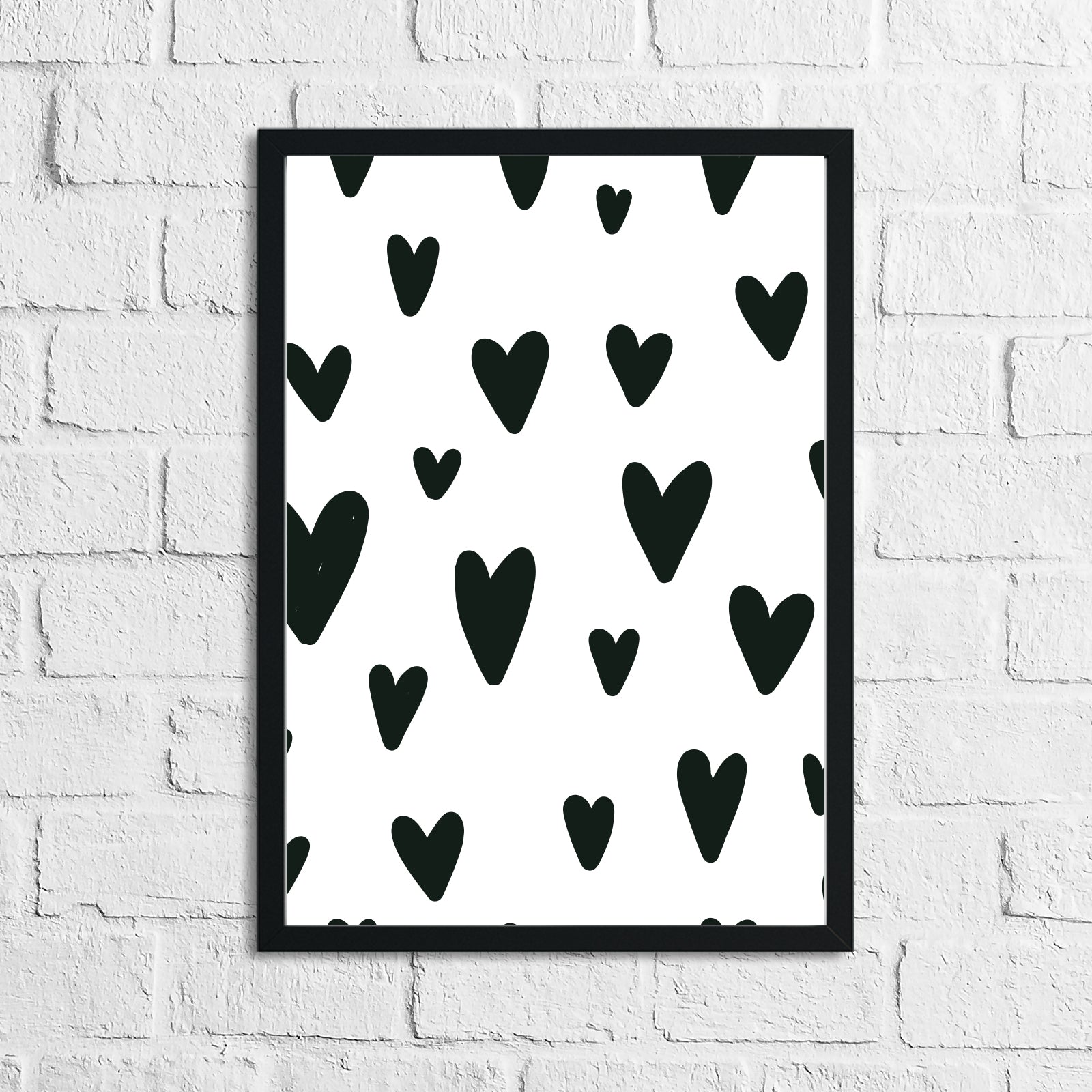 Scandinavian Heart Pattern Children's Nursery Bedroom Wall Decor Print-0