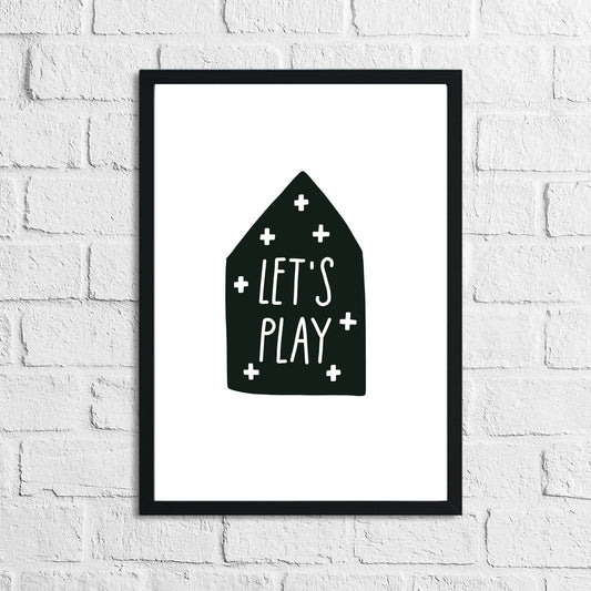 Scandinavian Let's Play Children's Nursery Bedroom Wall Decor Print-0
