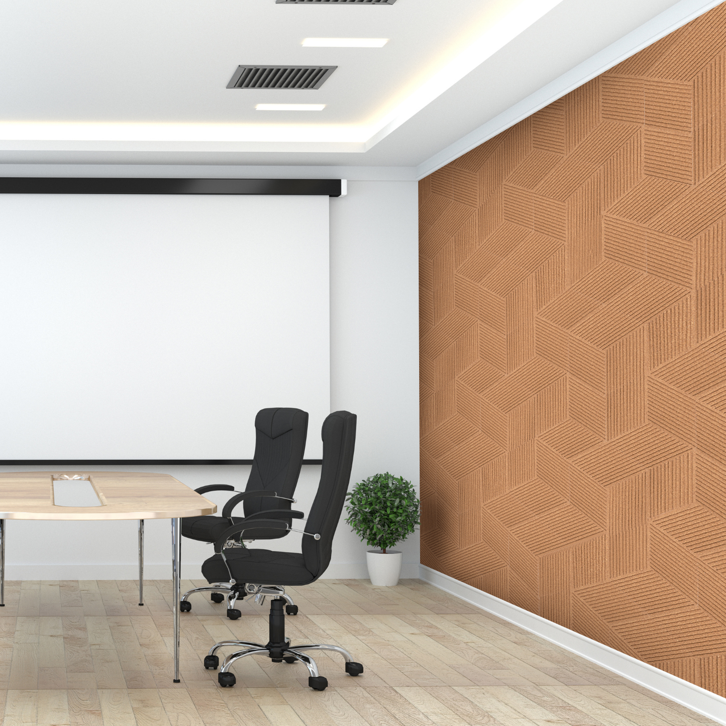 Stripe Rhombus Cork Tiles - 6 Tiles Box-1