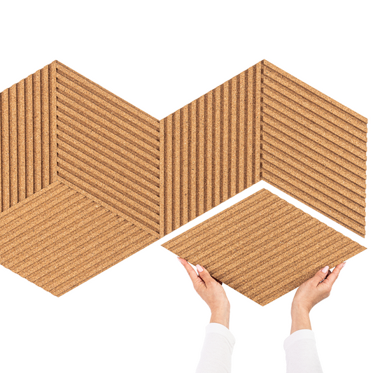 Stripe Rhombus Cork Tiles - 6 Tiles Box-0
